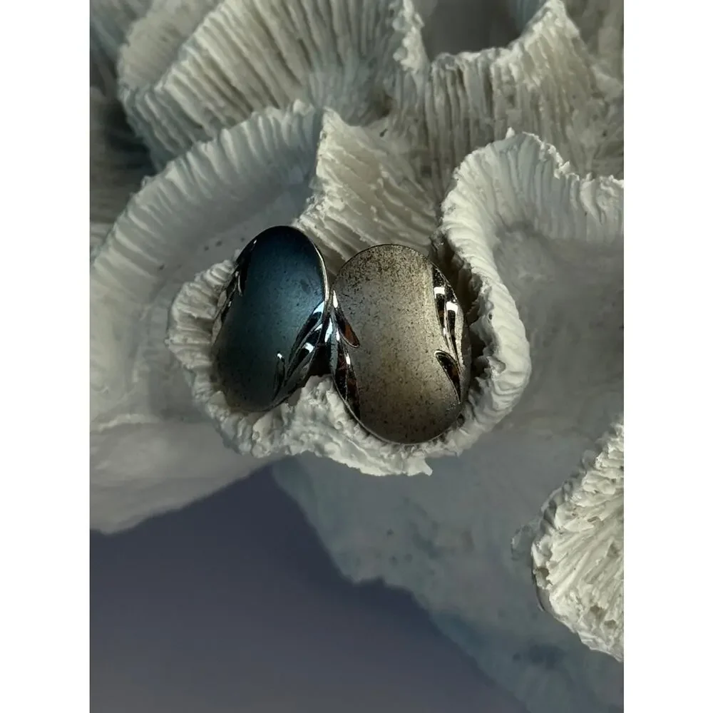 Vintage 925 Sterling Silver Cufflinks Oval Shape